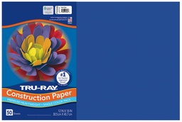 [103049 PAC] 12x18 Royal Blue Tru-Ray Construction Paper 50ct Pack
