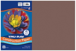 [103056 PAC] 12x18 Dark Brown Tru-Ray Construction Paper 50ct Pack