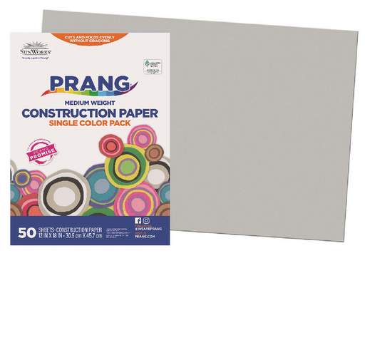 [8807 PAC] 12x18 Gray Sunworks Construction Paper 50ct Pack