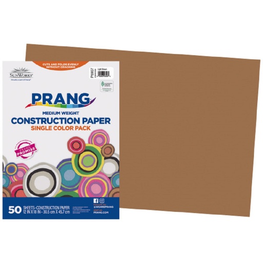 [6907 PAC] 12x18 Light Brown Sunworks Construction Paper 50ct Pack