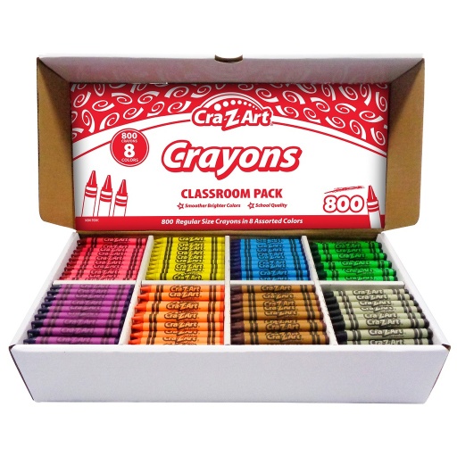 [74003 CZ] Cra-Z-Art Crayon Class Pack 8 Color 800 Count Box