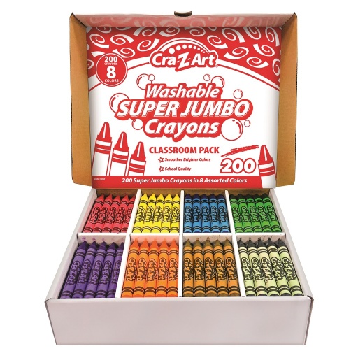 [74013 CZ] Cra-Z-Art Super Jumbo Crayon Class Pack 8 Color 200 Count Box