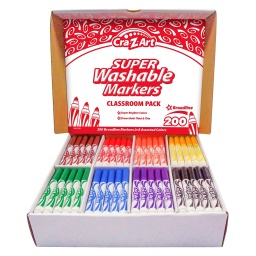 [740081 CZ] Cra-Z-Art Super Washable Broadline Markers Class Pack 8 Color 200 Count Box