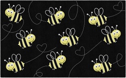 [CA210844SG FC] Bees On Black 7'6&quot; X 12' Rectangle Carpet