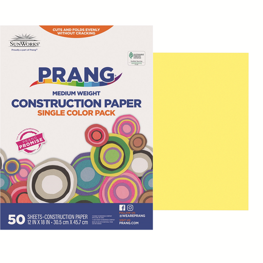 [8407 PAC] 12x18 Yellow Sunworks Construction Paper 50ct Pack