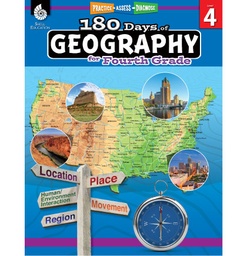 [28625 SHE] 180 Days of Geography for Fourth Grade