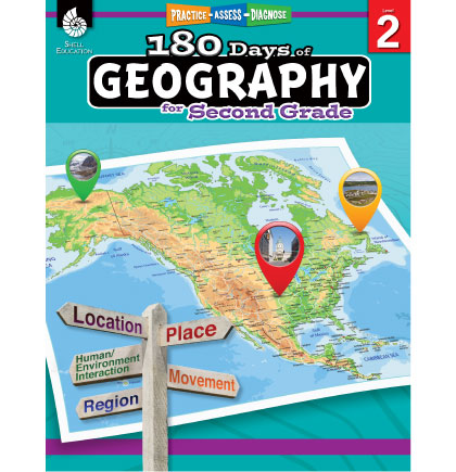 [28623 SHE] 180 Days of Geography for Second Grade