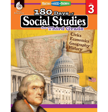 [51395 SHE] 180 Days of Social Studies for 3rd Grade