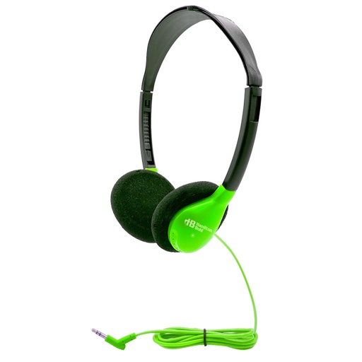 [HA2GRN HE] SchoolMate Green Headphones with Foam Cushion & Storage Bag