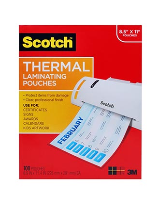 [TP3854200 MMM] 200ct Letter Size Scotch Thermal Laminating Pouches