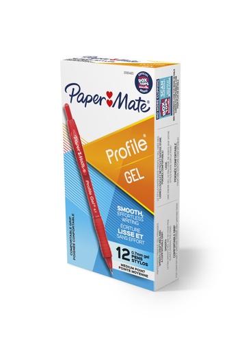 [2095463 SAN] 12ct Red Paper Mate Profile Gel Ink Pens