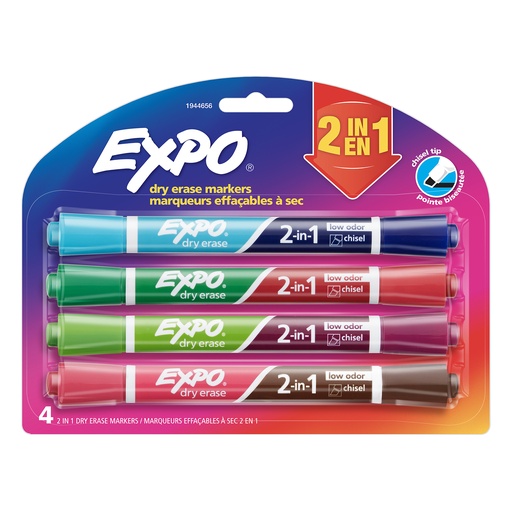[1944655 SAN] 5 Color Expo Duel Ended Dry Erase Markers