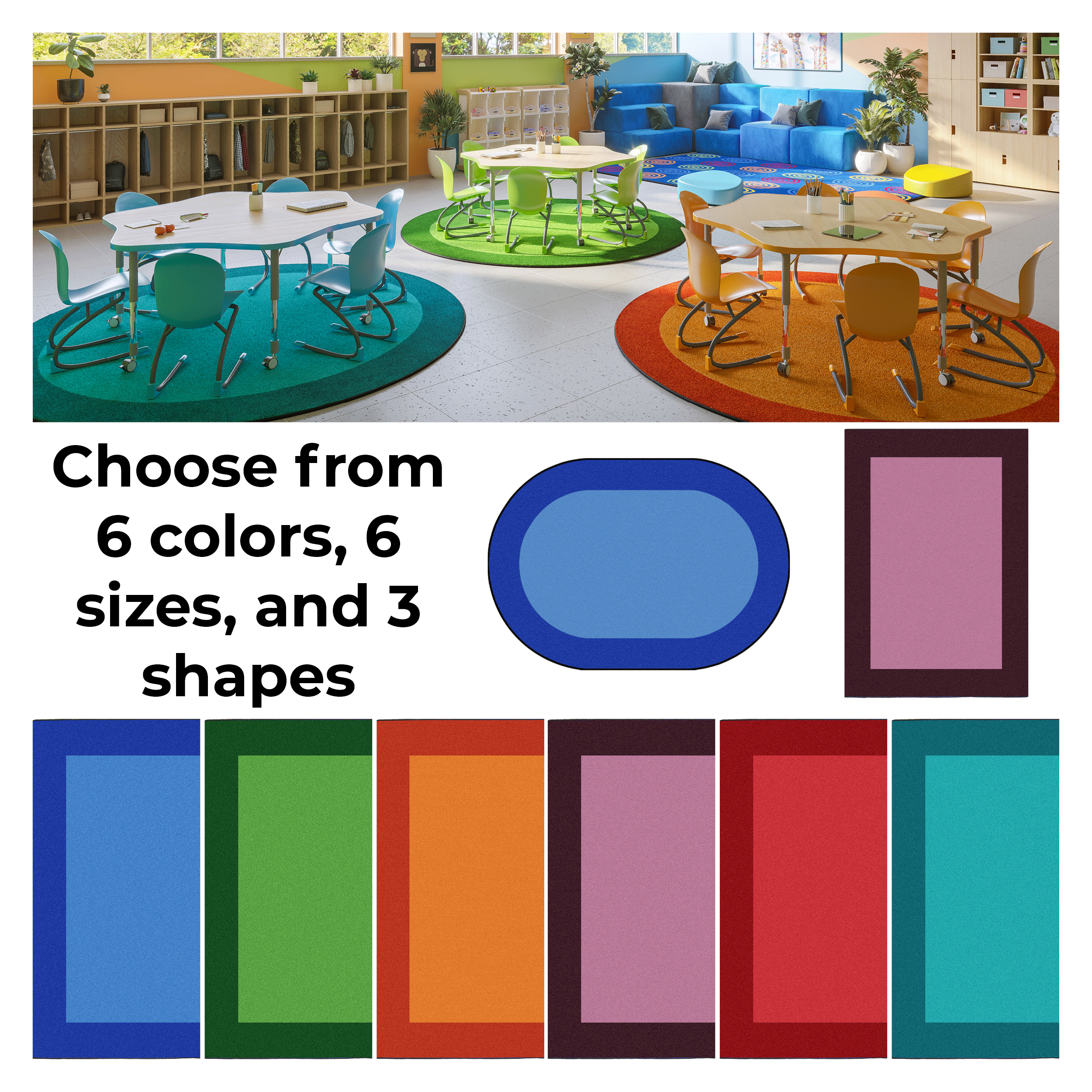 All Around Solid Color Area Rug
