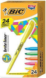 [BL241AST BIC] 24ct Assorted Color Bic Brite Liner Highlighters