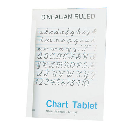 [74740 PAC] 24x32 2in Rule DNealian Cursive Chart Tablet