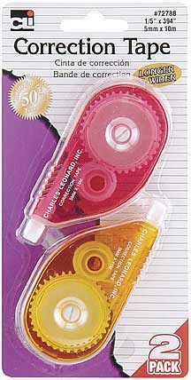 [72788 CLI] 2ct Correction Tape Assorted Color Casing