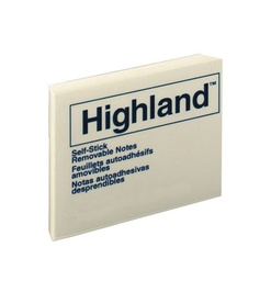 [6549 MMM] 3 X 3 Highland Yellow Note Pad          Each