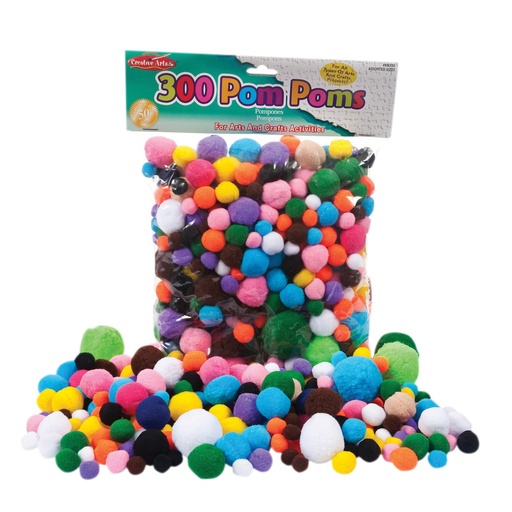 [69330 CLI] 300 Assorted Pom Poms