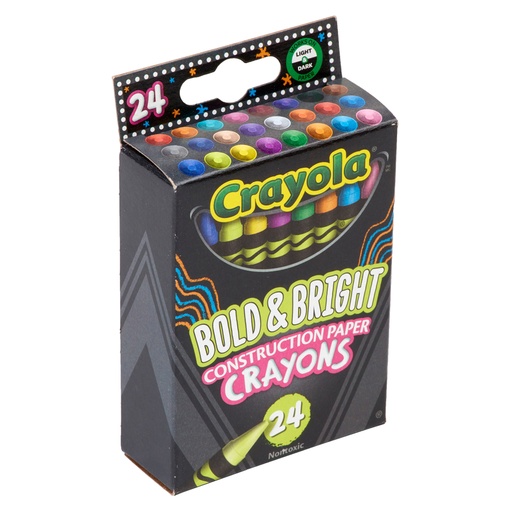 [523463 BIN] 24ct Bold & Bright Construction Paper Crayons