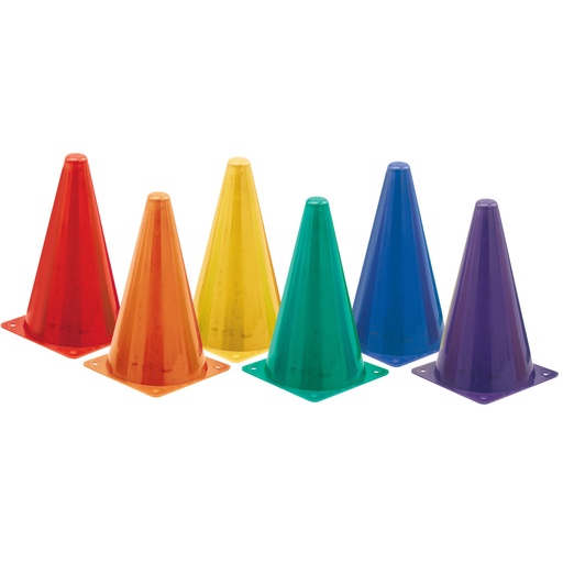 [TC9SET CHS] 6ct Assorted Fluorescent High Visibility Plastic Cones