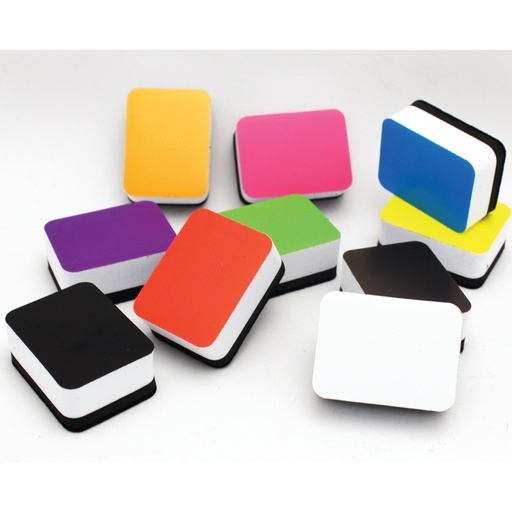 [78003 ASH] Non-Magnetic Mini Whiteboard Erasers 10 Assorted Colors