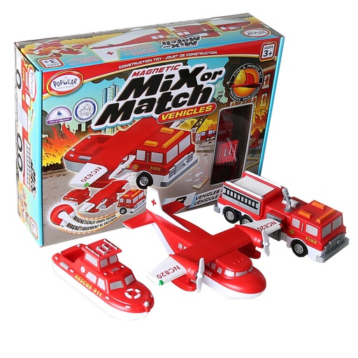 [60317 POP] Popular® Playthings Magnetic Mix or Match® Fire & Rescue Vehicles