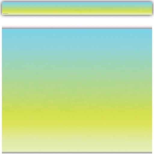 [3931 TCR] 35' Aqua and Lime Color Wash Straight Border Trim