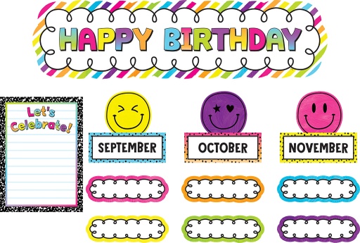 [6924 TCR] Brights 4Ever Happy Birthday Mini Bulletin Board Set