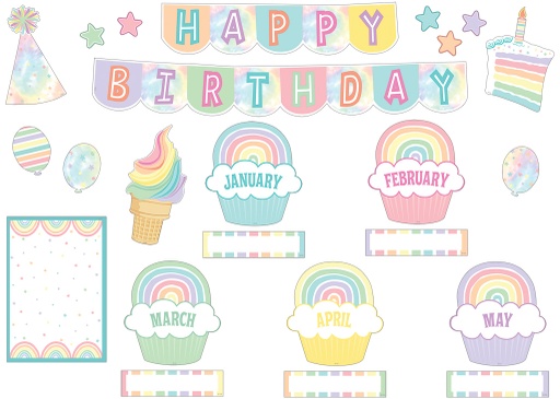 [8415 TCR] Pastel Pop Happy Birthday Mini Bulletin Board Set