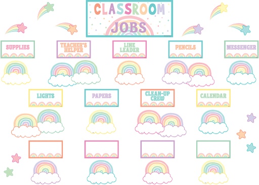 [8416 TCR] Pastel Pop Classroom Jobs Mini Bulletin Board Set