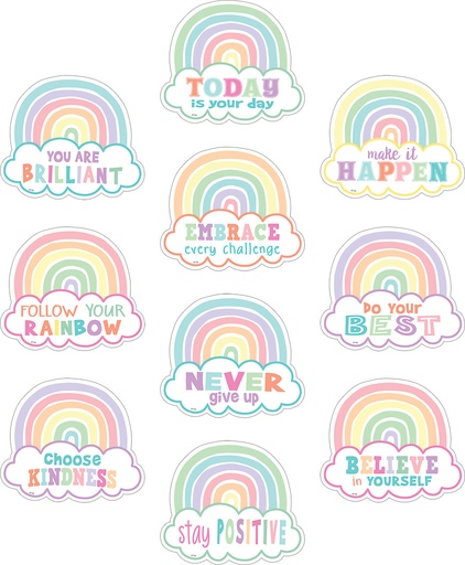 [8418 TCR] 30ct Pastel Pop Positive Sayings Accents