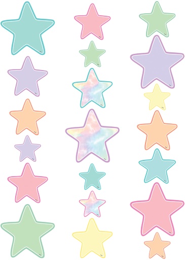 [8419 TCR] 60ct Pastel Pop Star Accents - Assorted Sizes