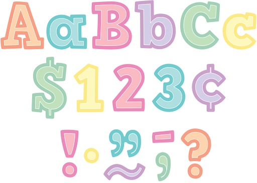 [8435 TCR] 230ct 4" Pastel Pop Bold Block Letters Combo Pack