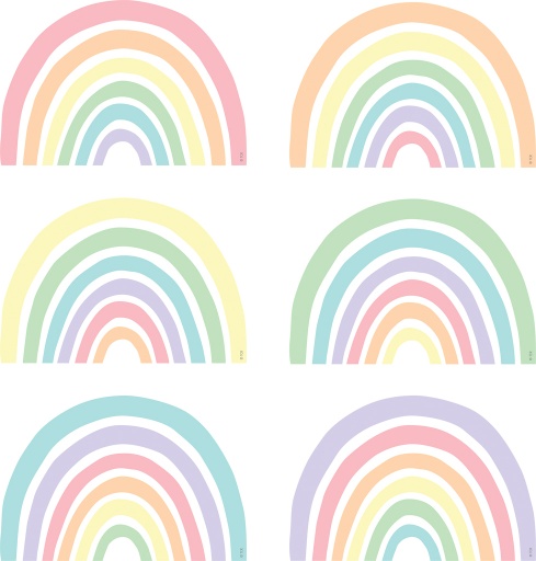 [8443 TCR] 30ct Pastel Pop Rainbows Accents