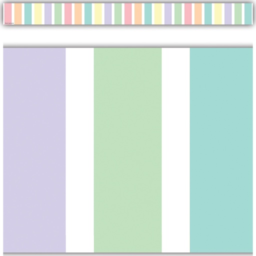 [8444 TCR] 35' Pastel Pop Stripes Straight Border Trim