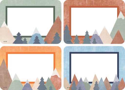 [9128 TCR] 36ct Moving Mountains Name Tags/Labels Multi-Pack