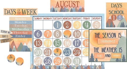 [9141 TCR] Moving Mountains Calendar Bulletin Board Set