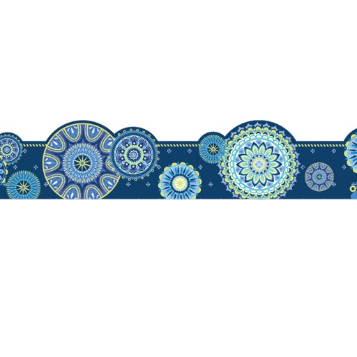 [845624 EU] Blue Harmony Mandala Extra Wide Deco Trim, 37 Feet