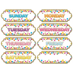 [19006 ASH] Confetti Days of the Week Magnetic Die-Cut Timesavers &amp; Labels