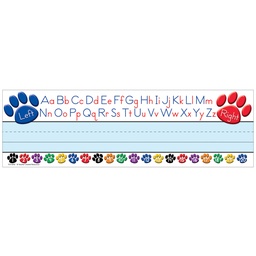 [4040 TCR] 36ct Colorful Paw Prints Left/Right Alphabet Name Plates
