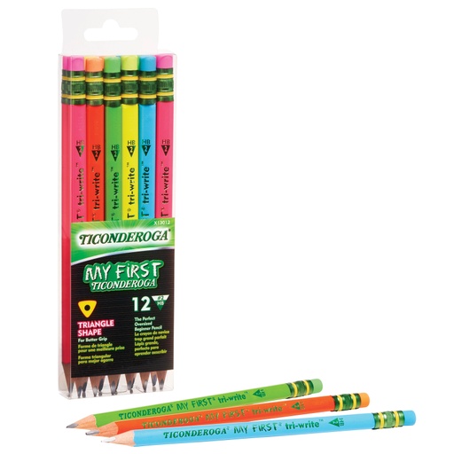 [13012 DIX] 12ct Neon Assorted My First® Tri-Write™ Wood Pencils