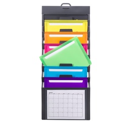 [92060 SMD] 6 Pocket Rainbow Letter Size Cascading Wall Organizer