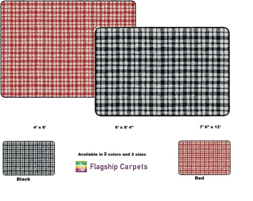[FA182122FS FC] Watercolor Gingham Black 4' X 6' Rectangle
