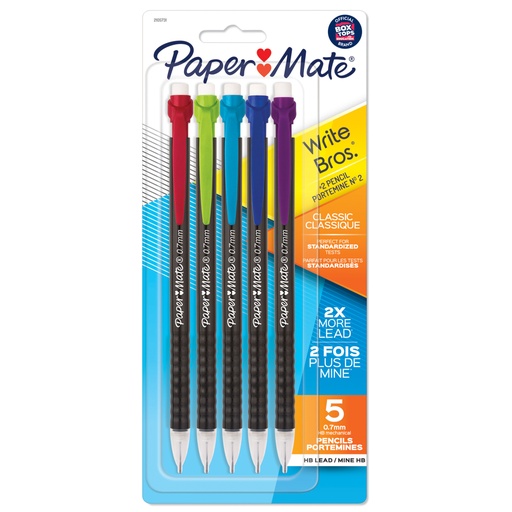 [2105731 SAN] 5ct Write Bros® Assorted 0.7mm Point Classic Mechanical Pencils