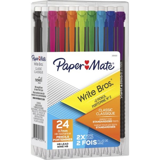 [2104212 SAN] 24ct Assorted 0.7mm Point Write Bros® Classic Mechanical Pencils