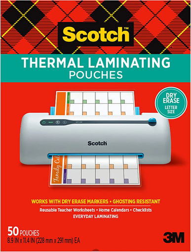 [TP385450DE MMM] Dry Erase Thermal Laminating Pouches - 50 Count