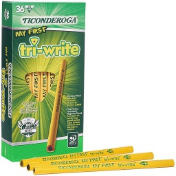 [13082 DIX] 36ct No 2 Tri Write Beginner Pencils with Eraser