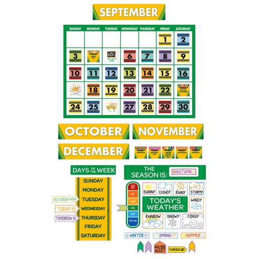 [847814 EU] Crayola® Calendar Bulletin Board Set