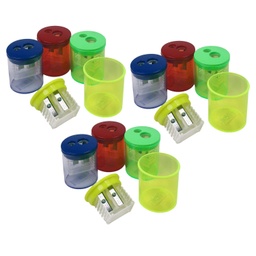 [ESN51312 TPG] Two-Hole Pencil Sharpener, Assorted Colors, Pack of 12