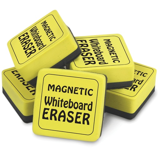 [355 TPG] Magnetic Whiteboard Eraser, 2" x 2", Yellow, Pack of 12